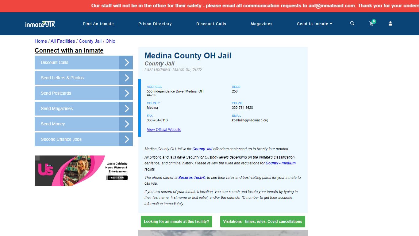 Medina County OH Jail - Inmate Locator - Medina, OH